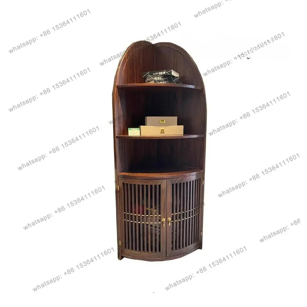Light luxury new Chinese corner cabinet, living room ebony triangular decorative cabinet, household wall locker