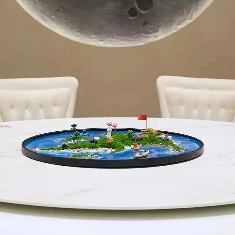 Hotel Restaurant Large Round Table Middle Turntable Premium Ornament New Chinese Landscape