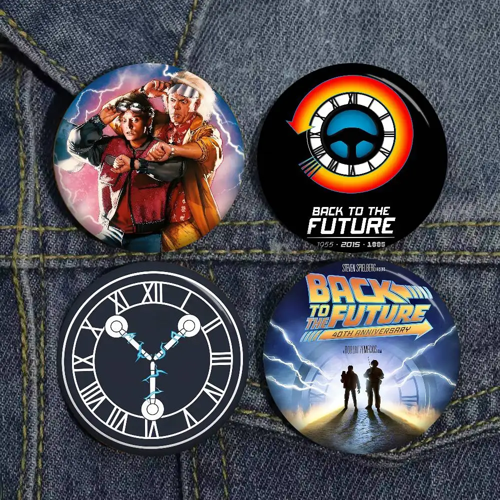 Back To The Future Creative Tinplate Soft Button Pins Animal Icon Brooch Lapel Backpack Badge Accessories Pin