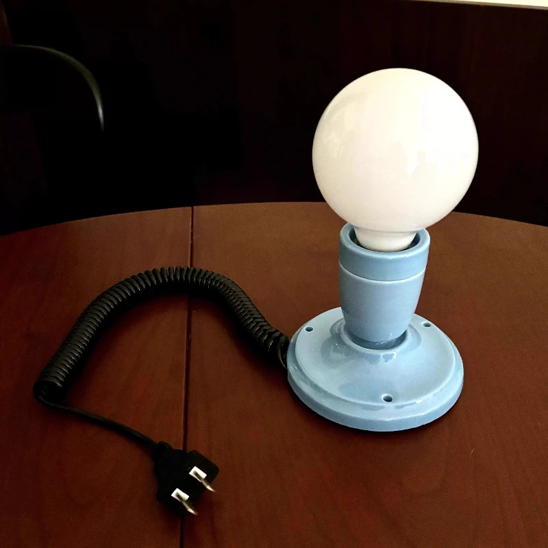 

Wire-free wall lamp retro ceramic bedroom bedside simple and versatile medium and ancient style