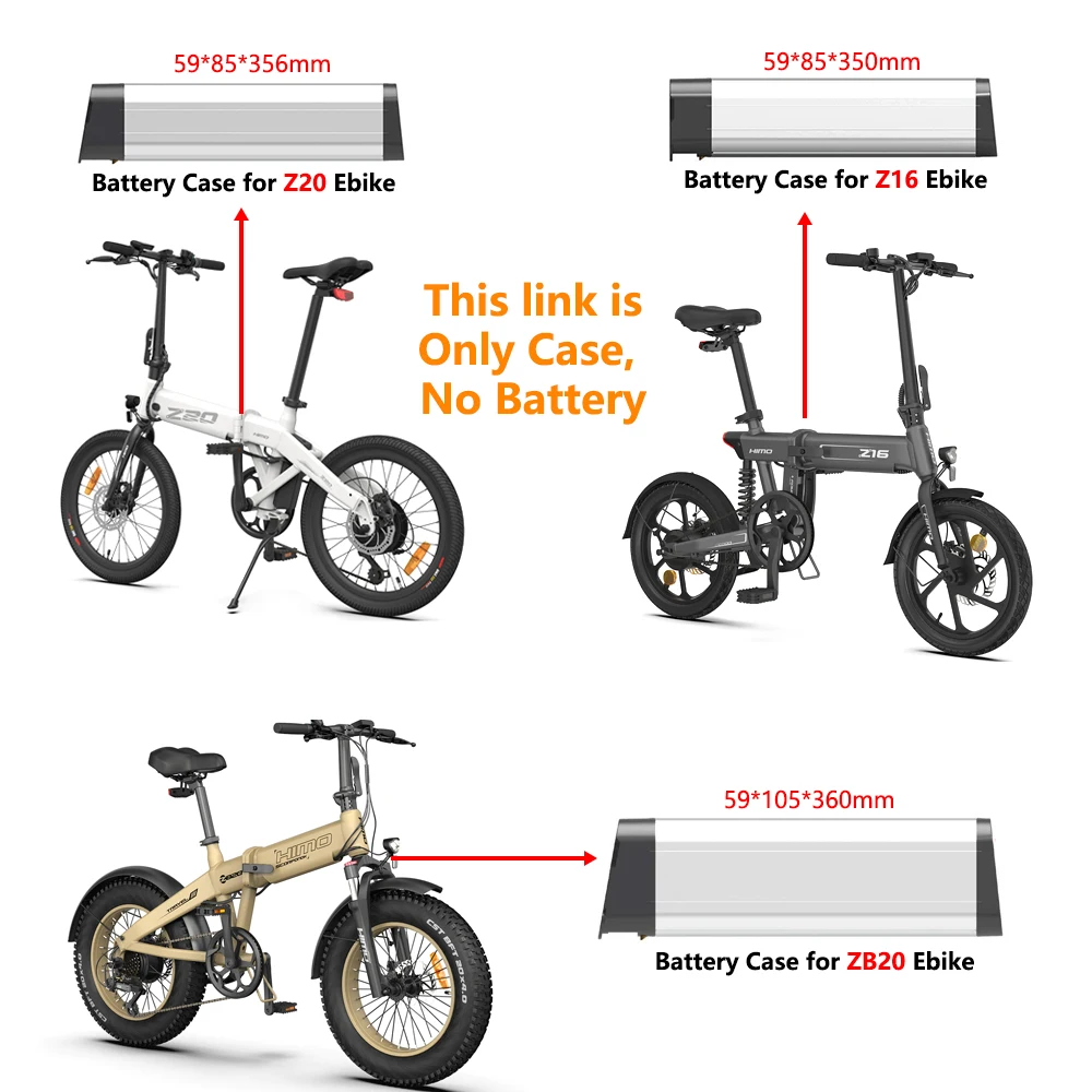 

Foldable Electric Bike Case 36V 48V Replace Lithium Battery Box Upgrade HIMO Z16 Z20 ZB20 20'' Folding E-bike Battery Box