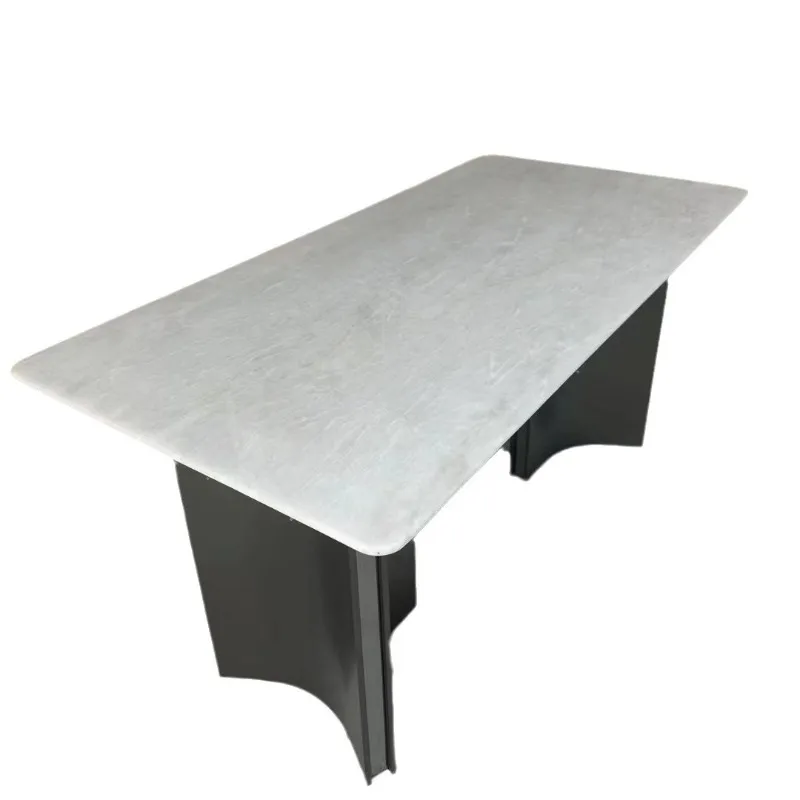 Mesa de comedor de piedra Natural de Jade de hielo Kari, mesa de comedor rectangular para el hogar, restaurante, mesa de comedor de mármol Natural