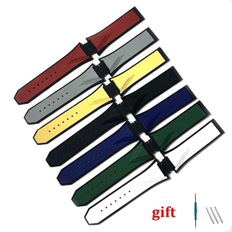 29 X17 X22mm For Big Bang Unico Sang Bleu Series Watch Strap Soft Silicone Band Rubber Bracelet Accessory Wristband