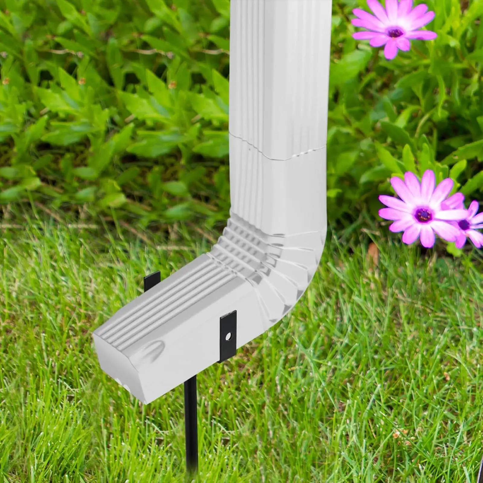 側溝縦樋ブラケット 2 個縦樋ステーク調整可能な防錆スタンド庭排水デッキ洪水防止パティオ用