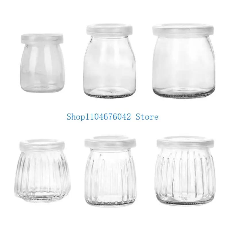 652F Glass Jars with Cork Stopper Glass Bottle Wishing Bottle Yogurt Jars Storage Containers for Honey Desserts
