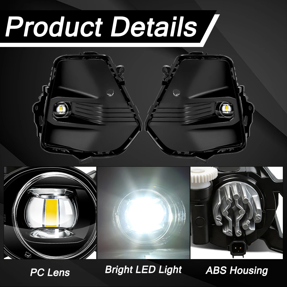 LED Fog Light Kit For Toyota RAV4 LE/SE/XSE/X Premium/Limited 2026 Front Fog Lamp Assembly DRL Daylight with Wiring Harness 12V