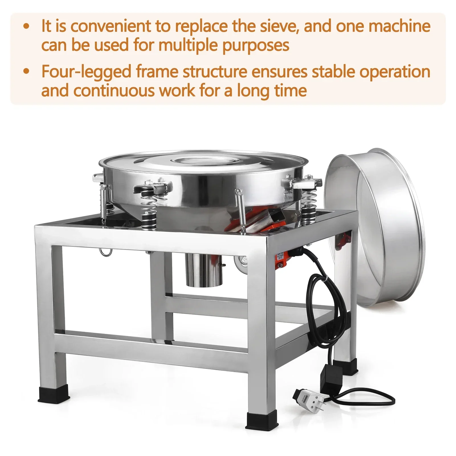 Vibrating screen sieve powder machine stainless steel small electric sieve filter medicine powder Vibration screening machine