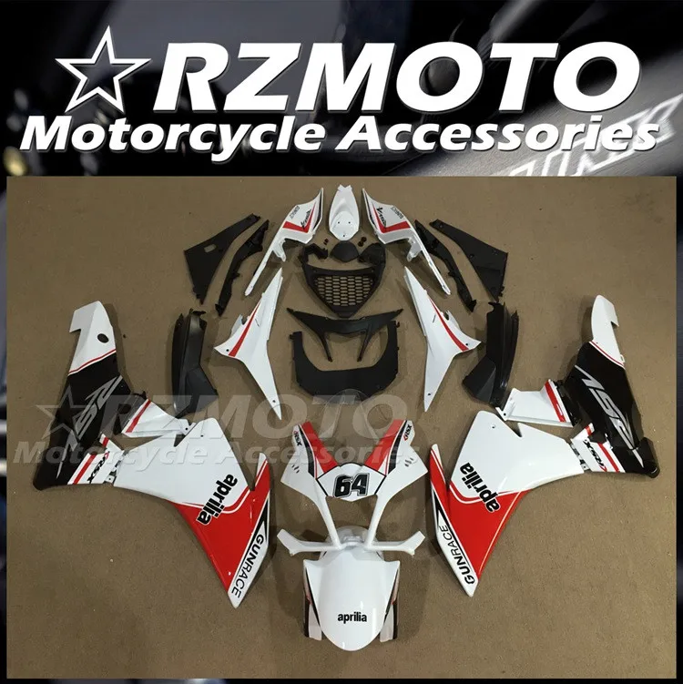 4Gifts New ABS Fairings Kit Fit for Aprilia RSV4 1000 2009 2010 2011 2012 2013 2014 09 10 11 12 13 14 Bodywork set Red White