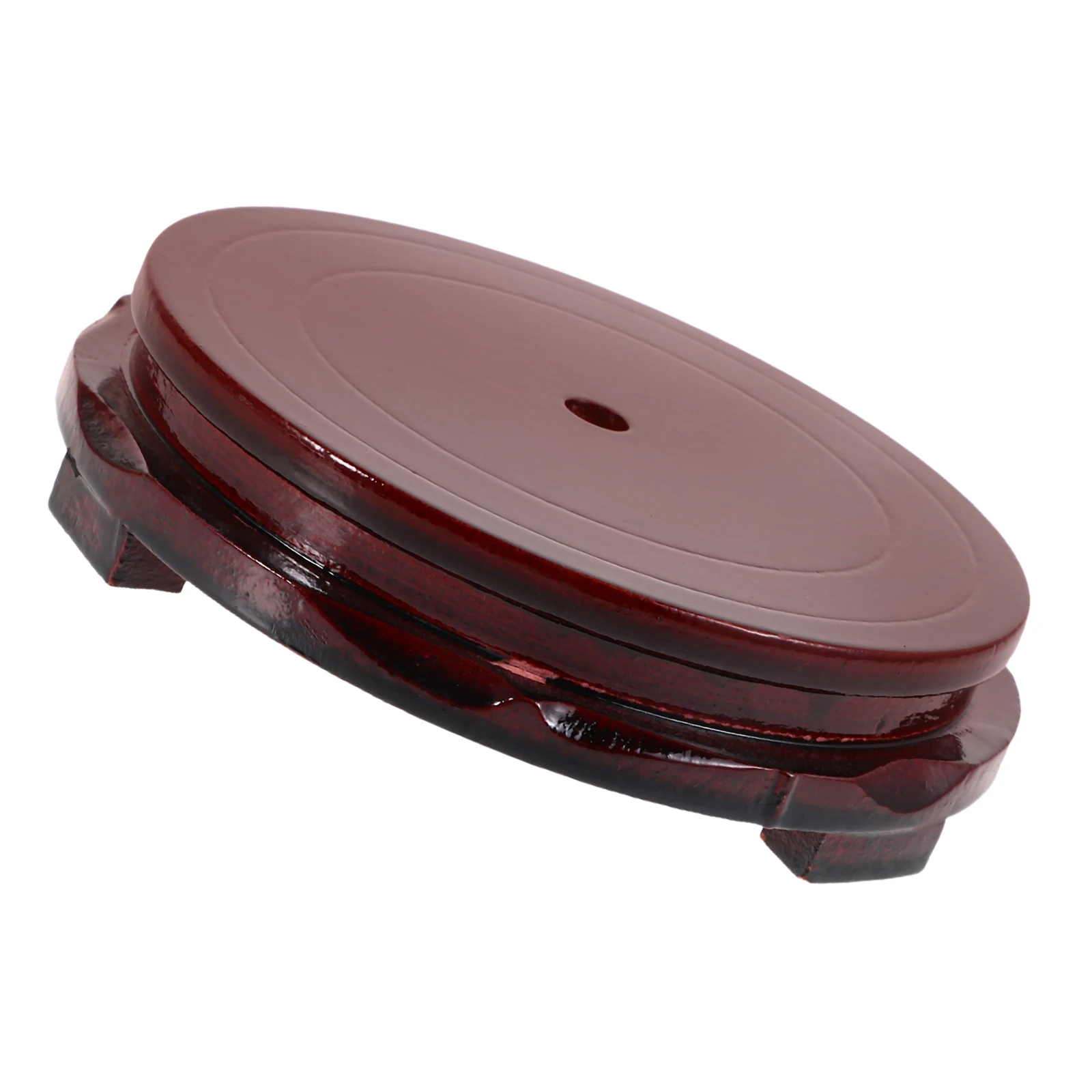 

Round Solid Wood Base Natural Finish Wooden Plant Stand Vase Flowerpot Holder Teapot Display Pedestal Home Decoration Stand