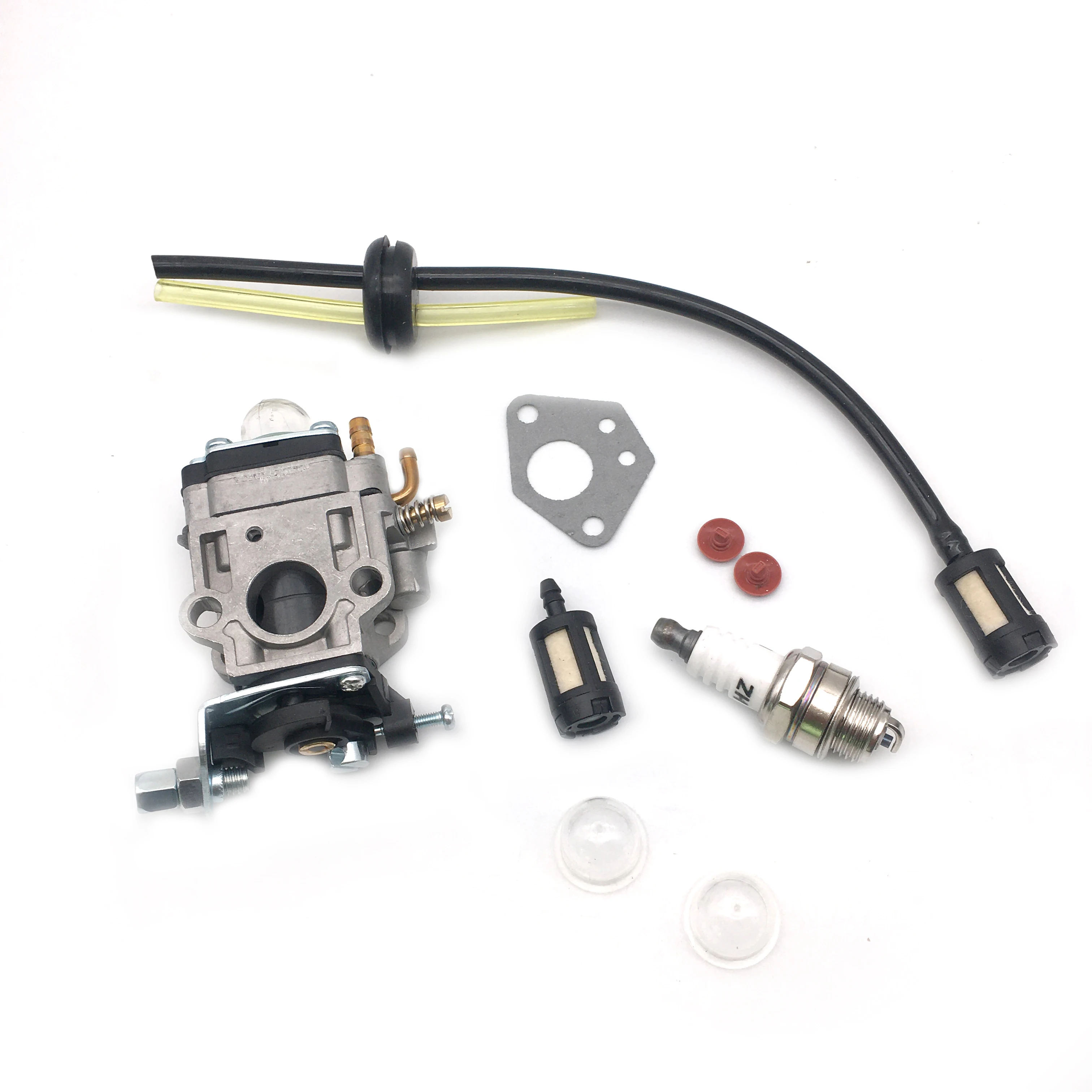 Carburetor with Seal Hose Spark Plug Petrol Filter pump cup Kit FOR 52cc 49cc 43cc For Grass Cutter Engine 40-5 44-5 Accessories