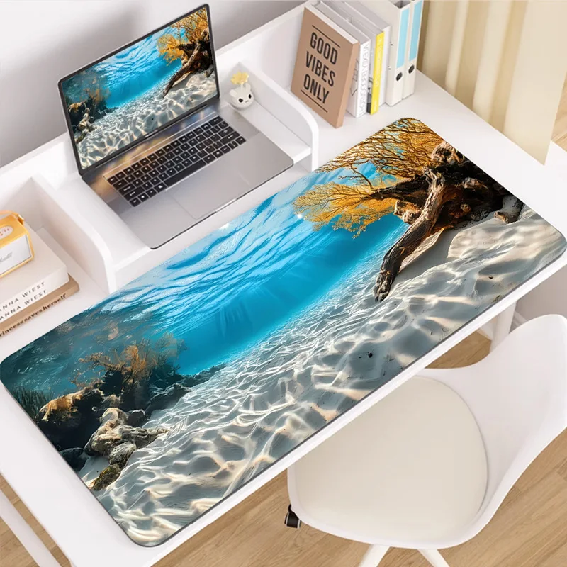 

Deep sea view mouse pad computer office non-slip deskpad laptop keyboard PC accessories thickened wear-resistant gaming pads