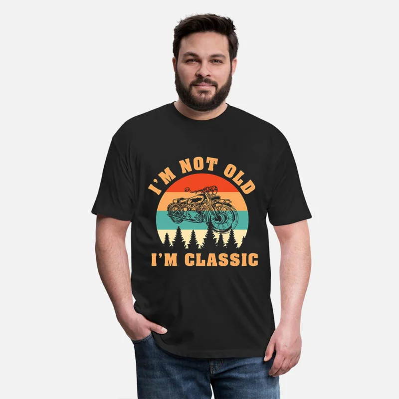 

I'm not old 0419 Retro Cafe Racer Gift T-Shirt for Racing bikers 100% cotton printed Motorcycle Graphic clothes All size Tops