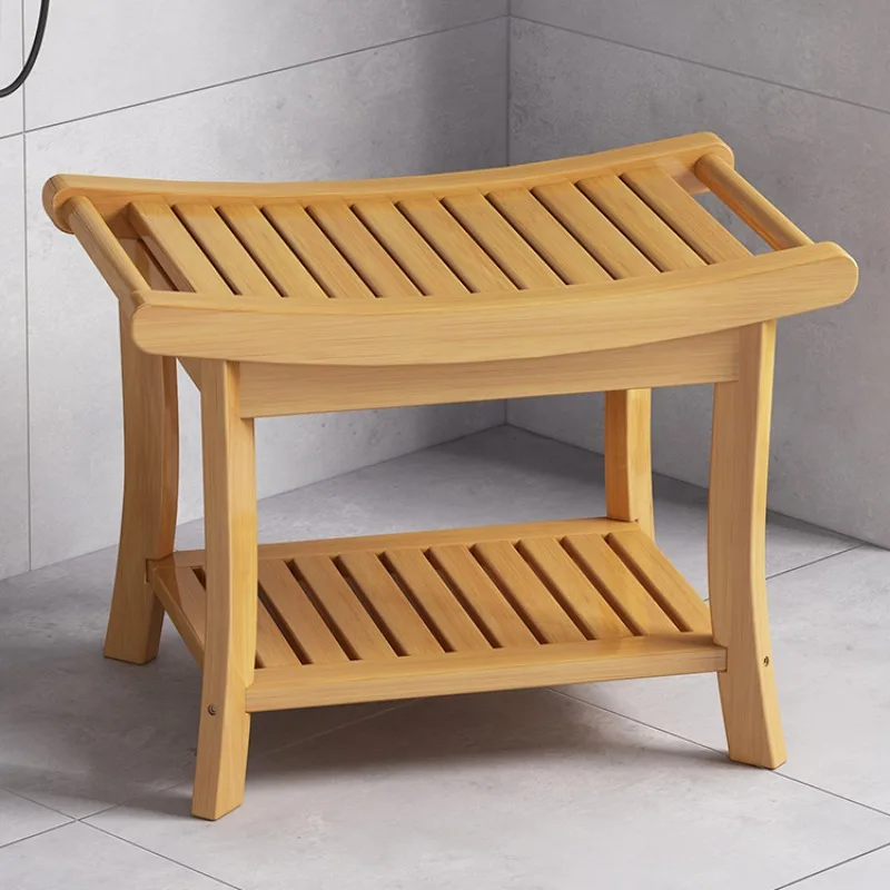 Bamboo Senior Bathroom Chairs Stepping Mobile Bathed Accessories Bathroom Stools Shower Caddy Sillas Plegables Furniture CM50YS