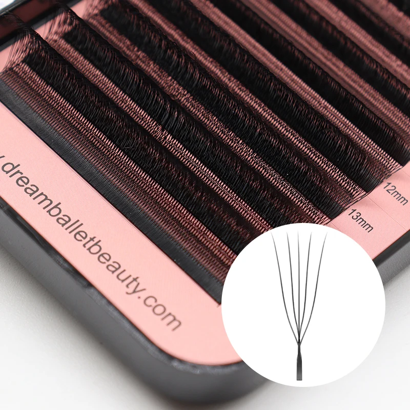 DREAM BALLET Estensione ciglia 5D a forma di U Nuovo stile a forma di U W Bloom Ciglia Premade Ventole Leggero soffice visone Faux Eye