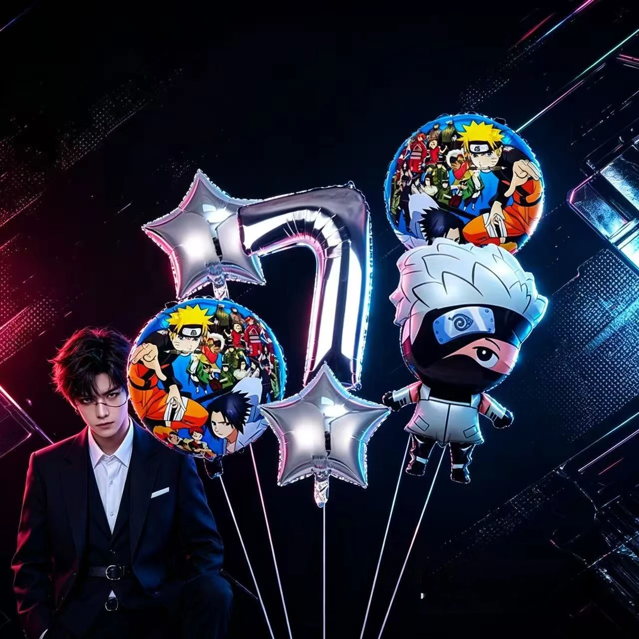 Set de Globos de Naruto - Kit de Globos de Anime para Decoración de Fiestas Infantiles, Artículos para Fiestas de Naruto