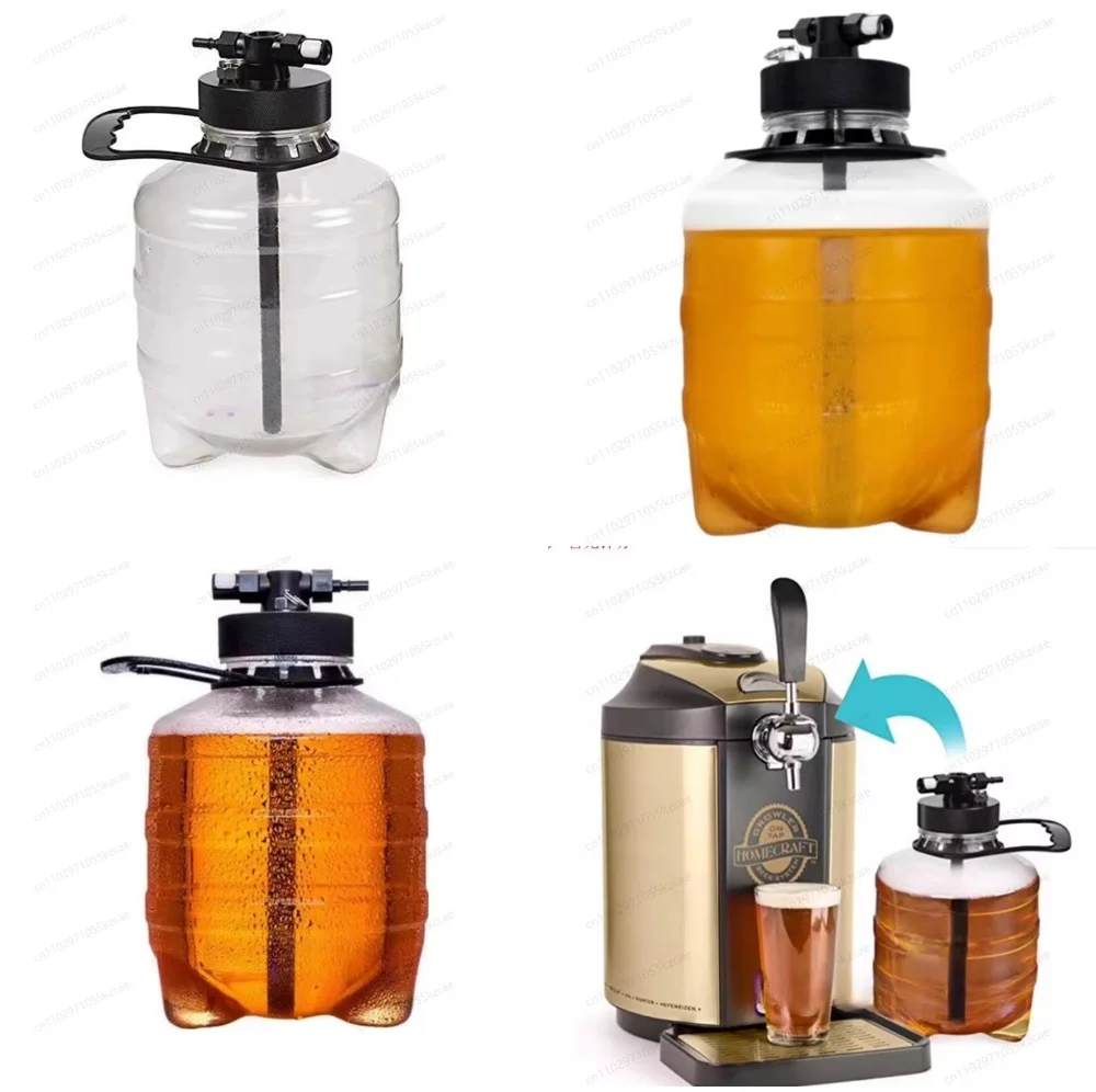 

2026-3.8LPET plastic thickened sealed small beer bucket beverage bottle ice bucket with lid