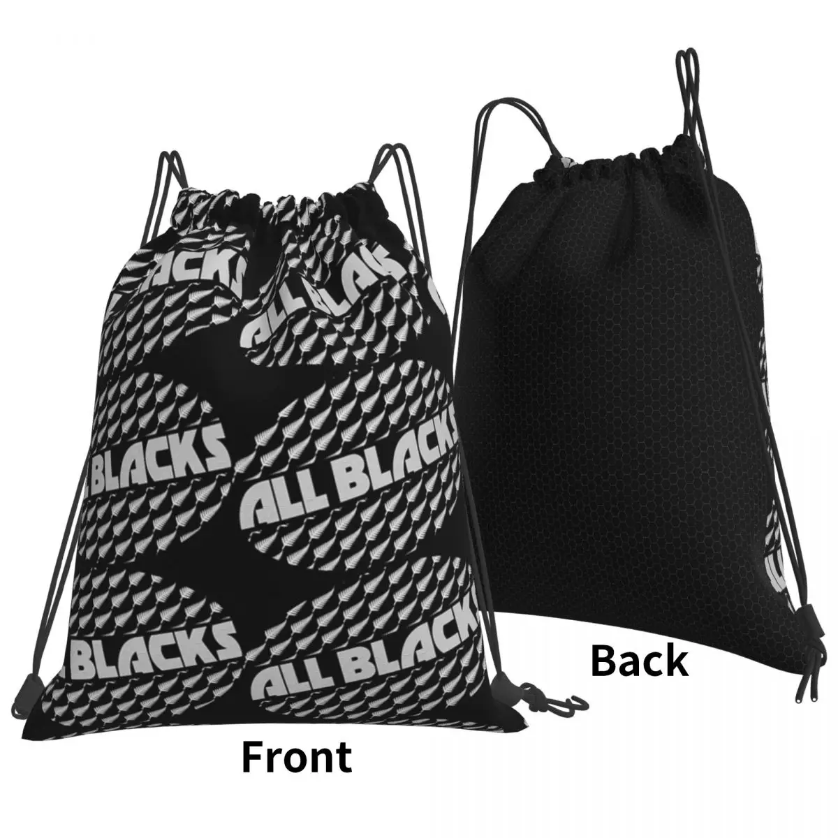 All Blacks Rugby Fern Design For Rugby Fans Backpacks Fashion Portable Drawstring Bags Shoes Bag Book Bags For Man Woman Student