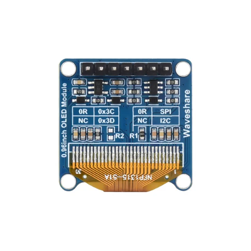 Moduł OLED Waveshare 0,96 cala (E), rozdzielczość 128×64, komunikacja SPI/I2C