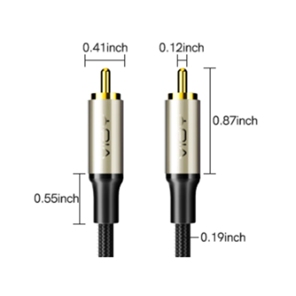 HIFI 5.1 Audio Cable Gold-Plated Digital Optical Fiber Cable RCA To RCA Male Subwoofer Cable for Amplifiers Home Theater HDTV