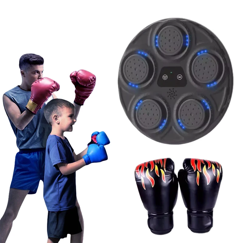 Música inteligente máquina de boxe brinquedo alvo de parede led iluminado saco de areia relaxante reação treinamento alvo para boxe brinquedos de treinamento esportivo