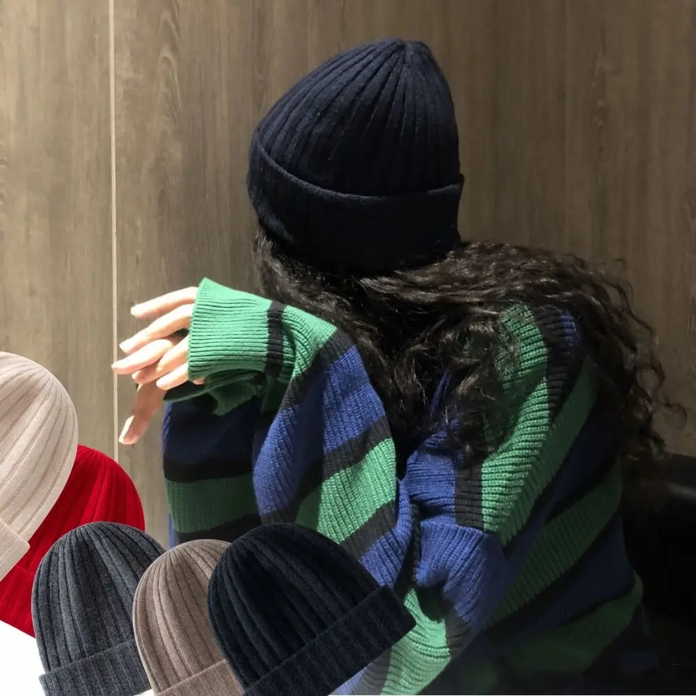 سميكة الكشمير الخالص للجنسين قبعات صغيرة للرجال النساء محبوك رشاقته الشتاء قبعة في الهواء الطلق قبعة تزلج سلس محبوك قبعة الجمجمة #1