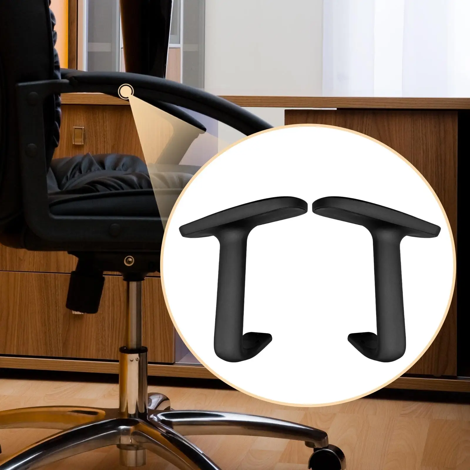 Universal Chair Armrest Pair PP Material Sturdy Replacement Parts for Computer Chair and Desk Chairs at Home