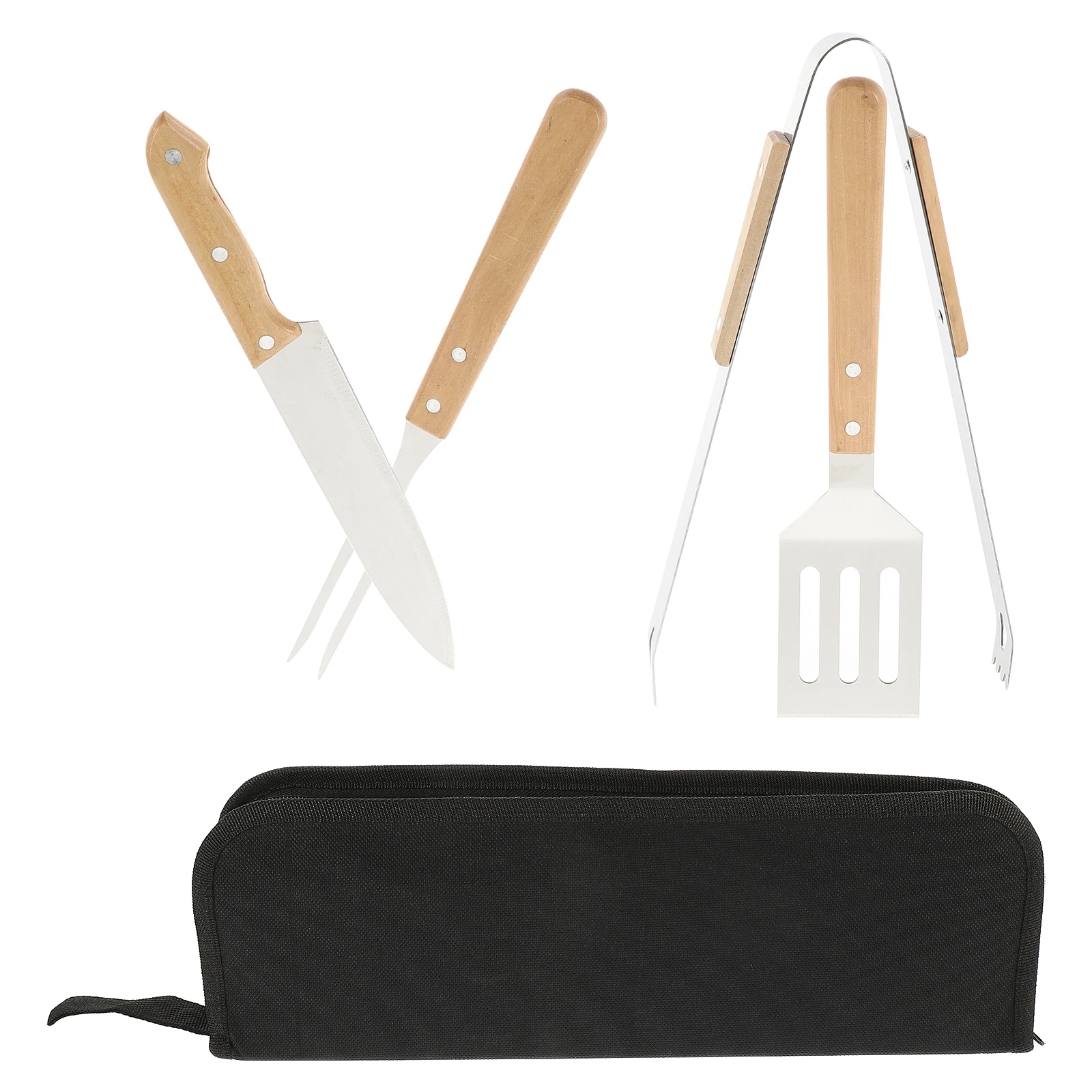 

1 set Portable BBQ Set Stainless Steel Grill Cooking Camping Utensils Outdoor Cooking Kit Camping Grill Utensils Carry Bag