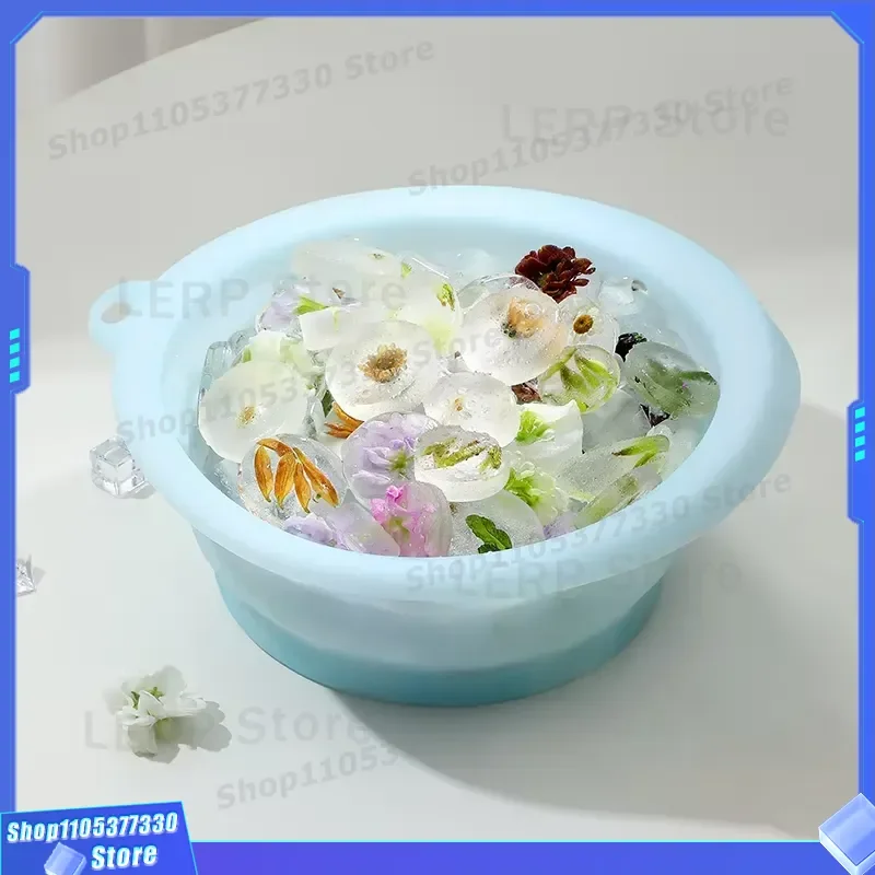 Silicone Facial Ice Bath Bowl With Grid Mold For DIY Ice Cubes Skin Care Cooling Cold Compress Household Beauty Washbasin DIY