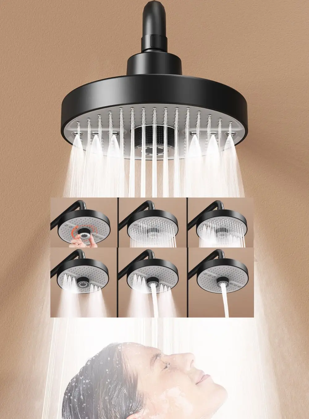 

Новый 360° ° Большая панель, 5 режимов, 175 мм, насадка для душа под давлением, большая насадка для душа с дождевой водой, насадка для душа, аксессуары для ванной комнаты