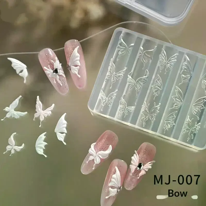 

1Pcs Silicone Cute Bow 3D Nail Art Mold Nail Decorations Nail Stamp Manicure Mold High Transparent DIY Manicure Tools