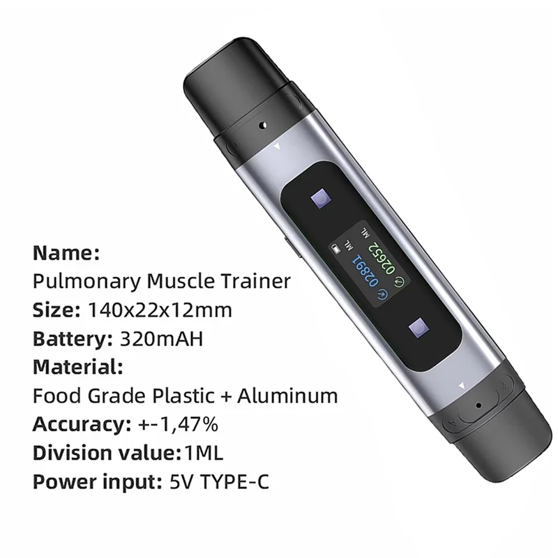 A37T-Bluetooth Spirometer Perlengkapan Resistensi Kompatibel dengan Seluler untuk Latihan Paru-paru dan Pernapasan Pada Orang Dewasa dan untuk Anak-anak
