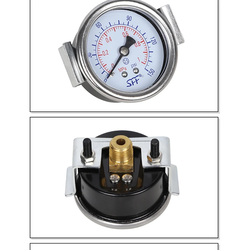 Pneumatic air pressure Y-40 50 60ZU axial SFF pressure gauge with bracket Mounted pressure gauge