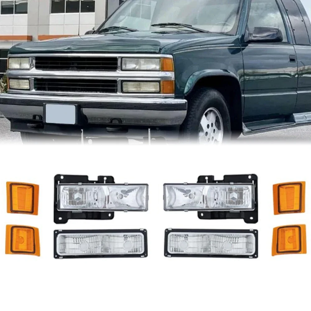For CHEVY Silverado 1988-1993 LED Truck Lights Projector Headlight Assembly OEM Style Front Headlamp With DRL Turning Signal