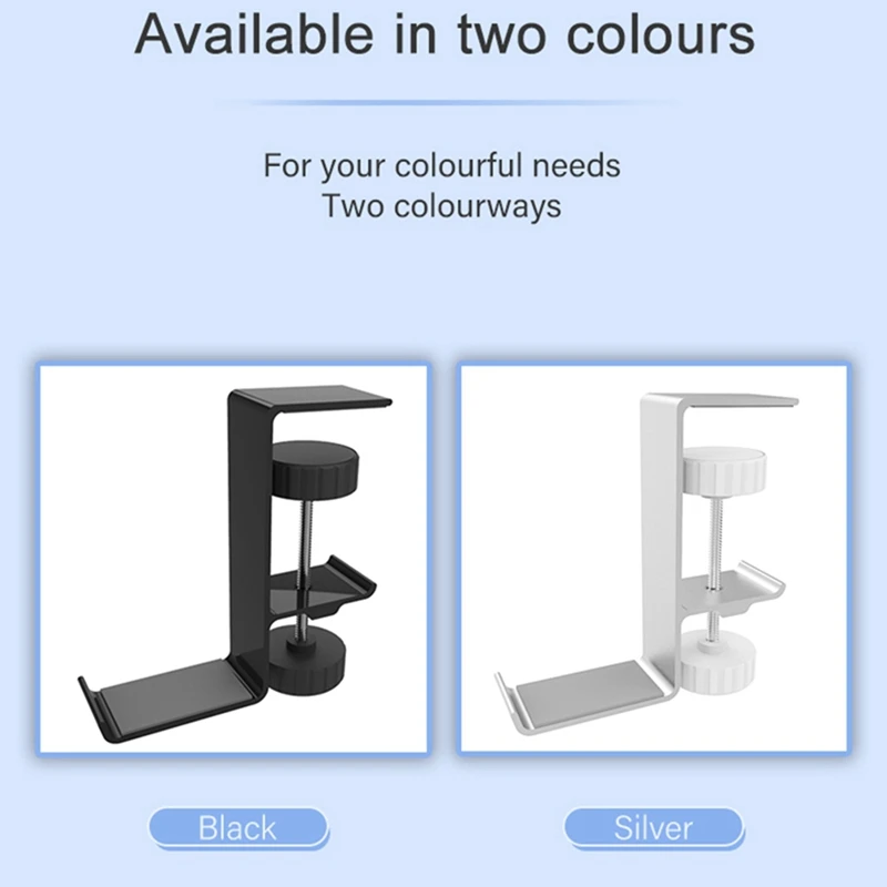 Clip-On Headset Holder Z20 Clip-On Hanger Hook Headset Universal Hanger Metal Desktop Countertop Hooks Brackets