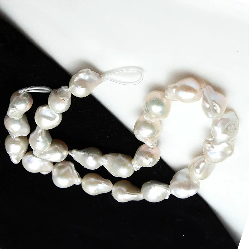 

Бусины из натурального пресноводного жемчуга в стиле барокко, 12x13-18x21 мм, белые, неправильной формы, для самостоятельного изготовления ожерелий, браслетов, серег, 1 нить
