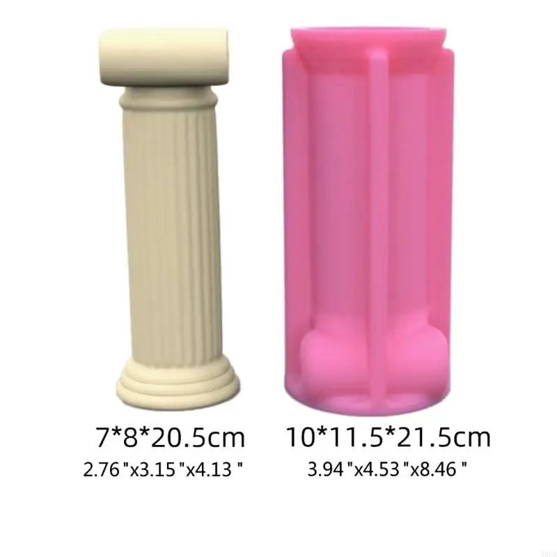 50LB Vases Molds Roman Column Flower Pots Silicone Mould DIY Clay Castings Molds