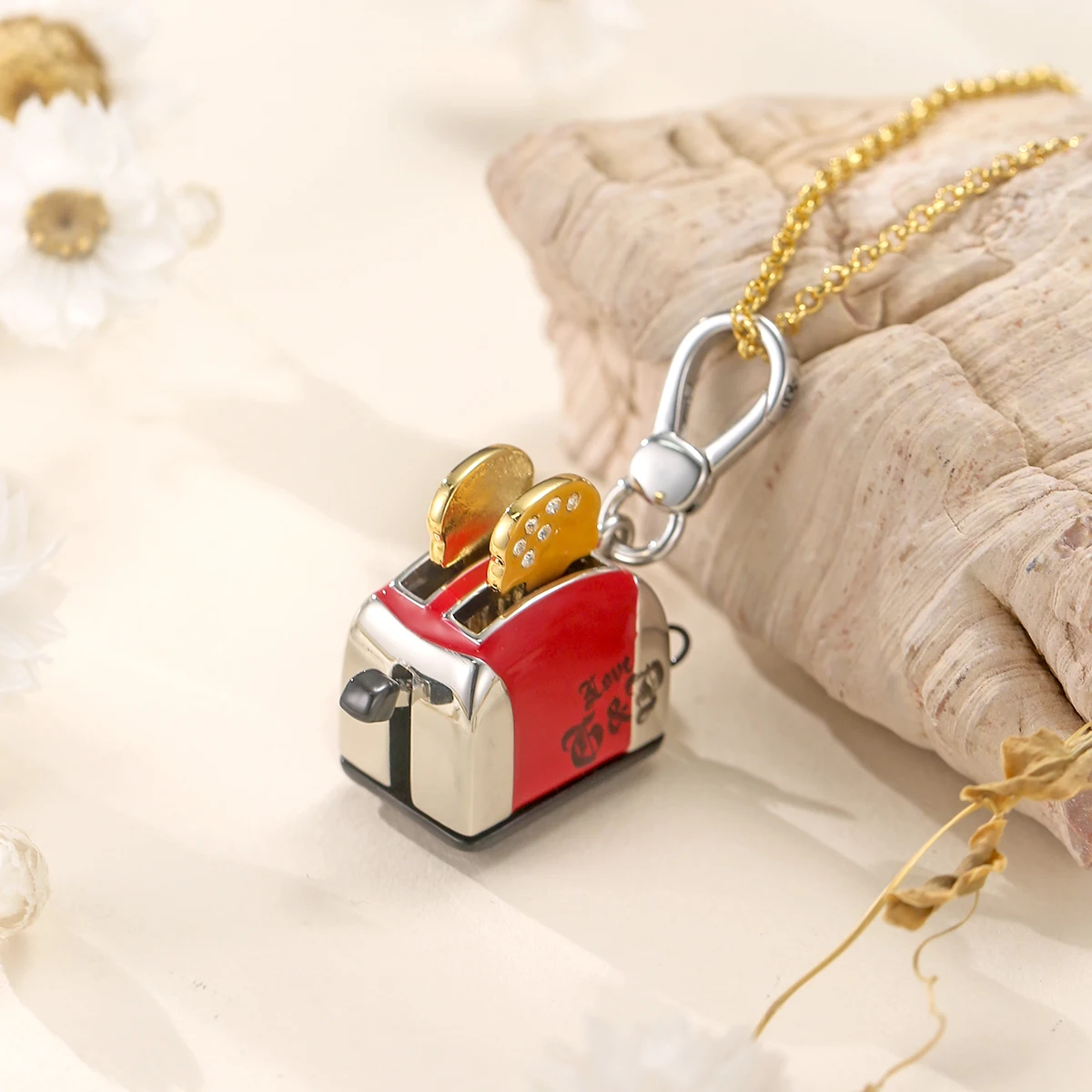 1Pc Fashion Creative Adjustable Enamel Letter Printed Bread Maker Pendant Necklace for Women Sweet Cool High-End Party Jewelry