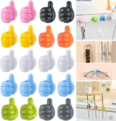 Silicone Thumb Wall Hook Cable Management Wire USB Organizer Clips Wall Hooks Hanger Storage Holder For Kitchen Bathroom Home