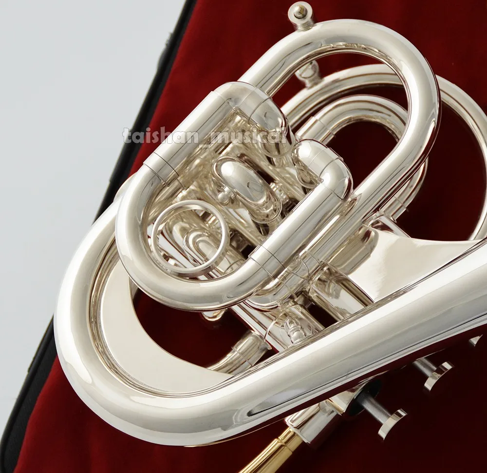 Performance  Dizzy's Heavy Customizable Pocket Trumpet & 2 Mouthpieces - Silver Horn