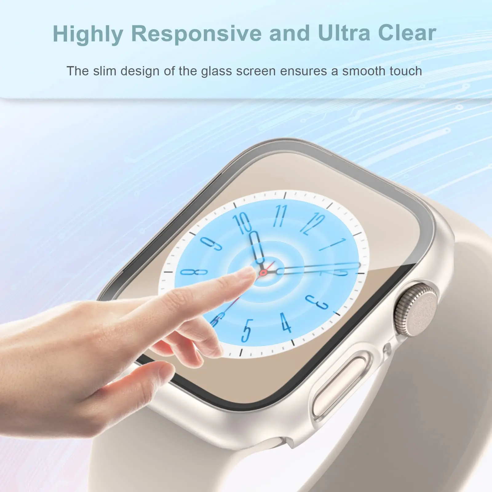 Glass+Cover For Apple Watch Series 9 SE 8 7 6 5 3 Accessorie Screen Protector iWatch case 45mm 41mm 44mm 40mm 42mm 38mm