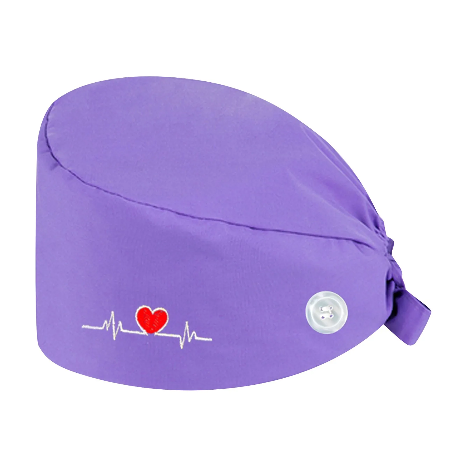 Fashionable cute love print work hat solid color cotton nurse hat casual unisex high quality scrub hat with button