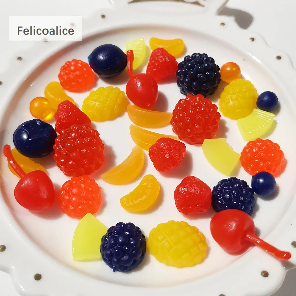 20pcs/bag PVC Simulation Fruit Miniature Decoration 10mm~15MM Home Miniature Food Play Decor DIY Hair Accessories Tiara