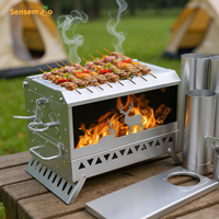 BBQ Grill Outdoor Portable Charcoal Large Table Grill Camping Oven Foldable Wood Stove Folding Furnace for Garden Barbecue Tool