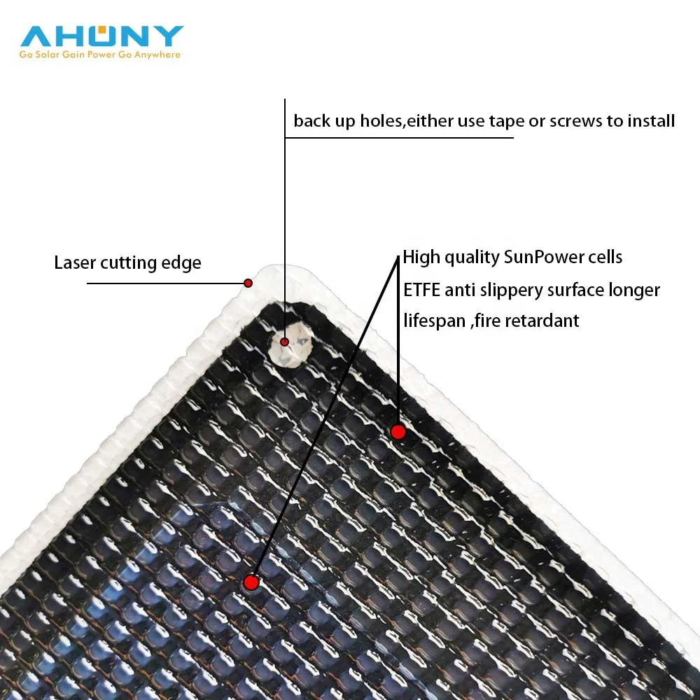 walkable solar panel 120w anti slippery surface semi flexible solar panel rough ETFE from Japan for marine riverside boat yacht