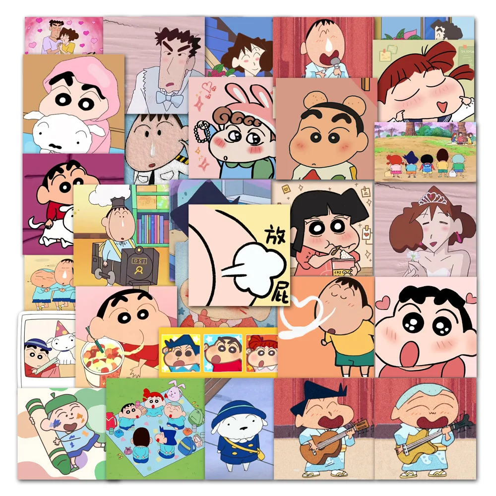 50 Crayon Shin-Chan Series Anime Cartoon Decoration Hand Account Diary Notebook Refrigerator Mobile Phone Computer Stickers