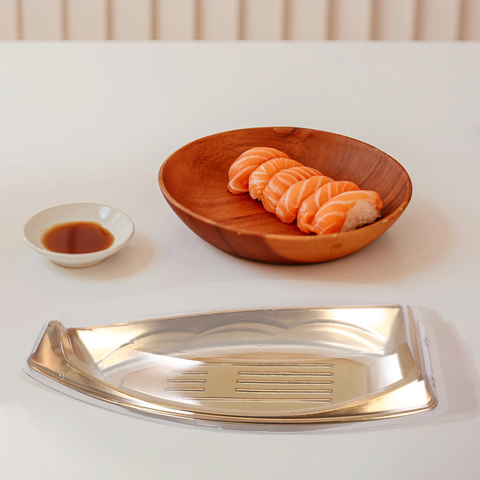 Bandejas de caja de Sushi con tapas, contenedores de plástico para llevar, embalaje de Catering, cajas de exhibición para mascotas, 10 Uds.