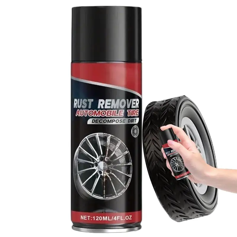 

Tire Rust Remover All Wheel Cleaner & Iron Remover Derusting Spray Metal Rust Remover 120ml Car Wheel Hub Rust Remover Strong