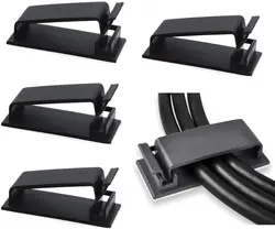 50Pcs Self Adhesive Cable Management Clips, Cable Organizers Wire Clips Cord Holder for TV PC Ethernet Cable under Desk Home Off