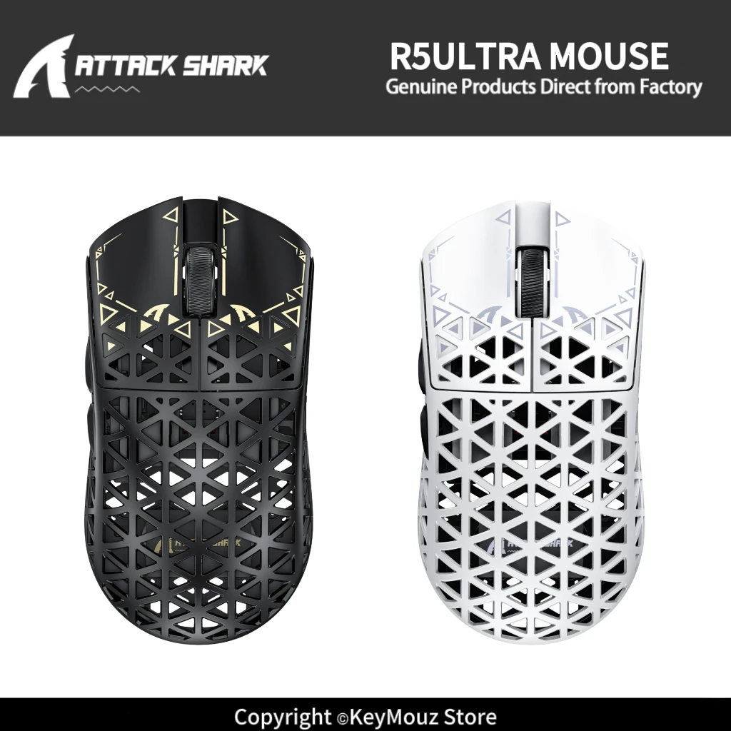 ATTACK SHARK R5 ULTRA Tri-Mode Gaming Mouse 8K Polling OMRON Switch Nordic52840 Chip Carbon Fiber for Competitive FPS