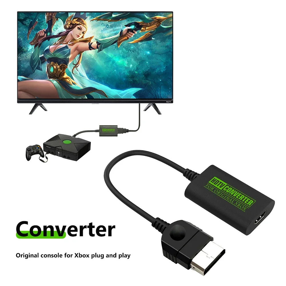 HD Link Cable Adapter Game Console Converter For Xbox to HDMI-Compatible Adapter for Classic Console Models 1080i 720p 480p 480i